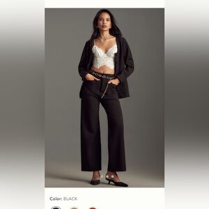 Anthropologie Black Wide-Leg Pants